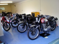 a row of beautiful bikes